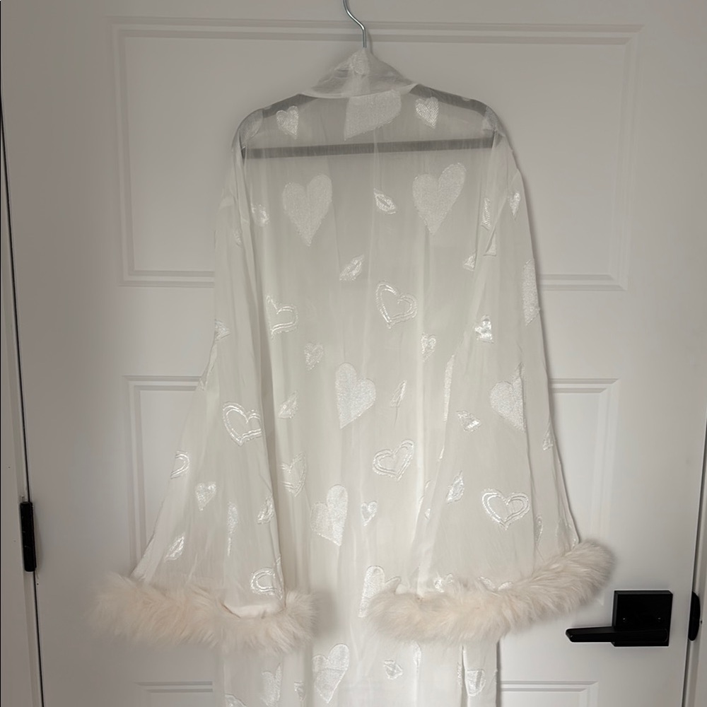 White Sheer Bridal Robe - Picture 3 of 3